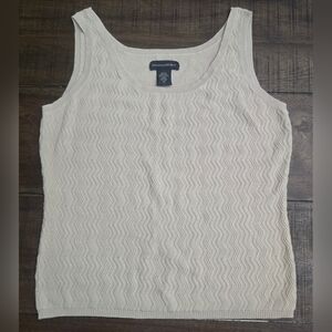 Banana Republic Beige Top Sweater Vest Sleeveless, Round Neck, Size M, Cotton